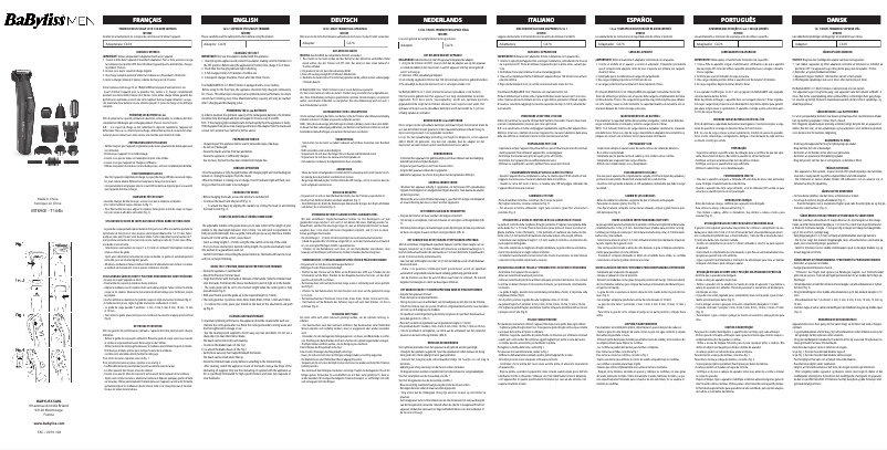 Page 1 of the manual User Manual BaByliss MT890E