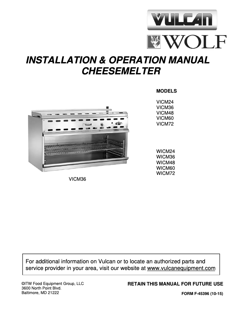 Page 1 de la notice Manuel utilisateur Wolf WICM48