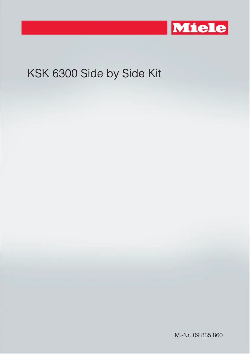 Page 1 of the manual Instruction Manual Miele KSK 6300