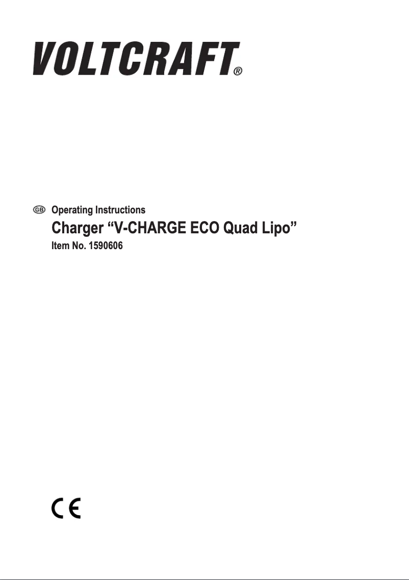 First page image of the manual for V-Charge Eco Quad Lipo