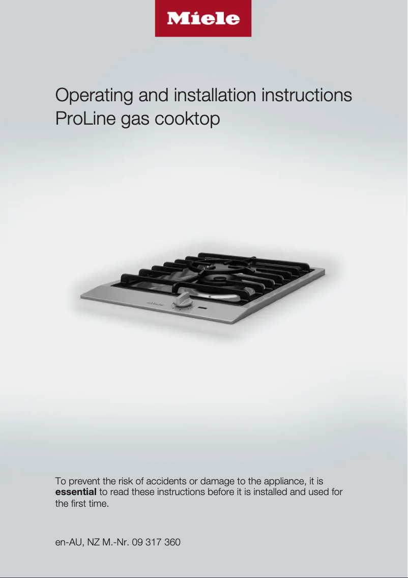 Page 1 of the manual User Manual Miele CS 1013-1 G