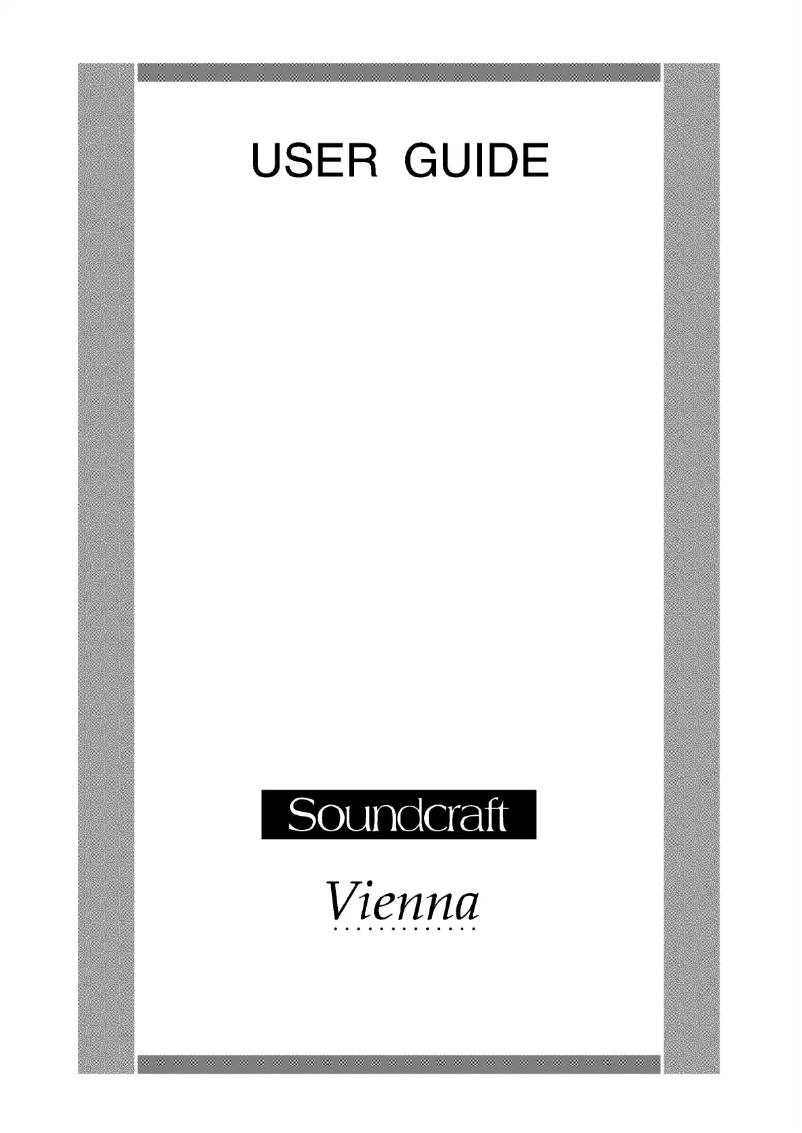 Page 1 of the manual User Manual Soundcraft Vienna