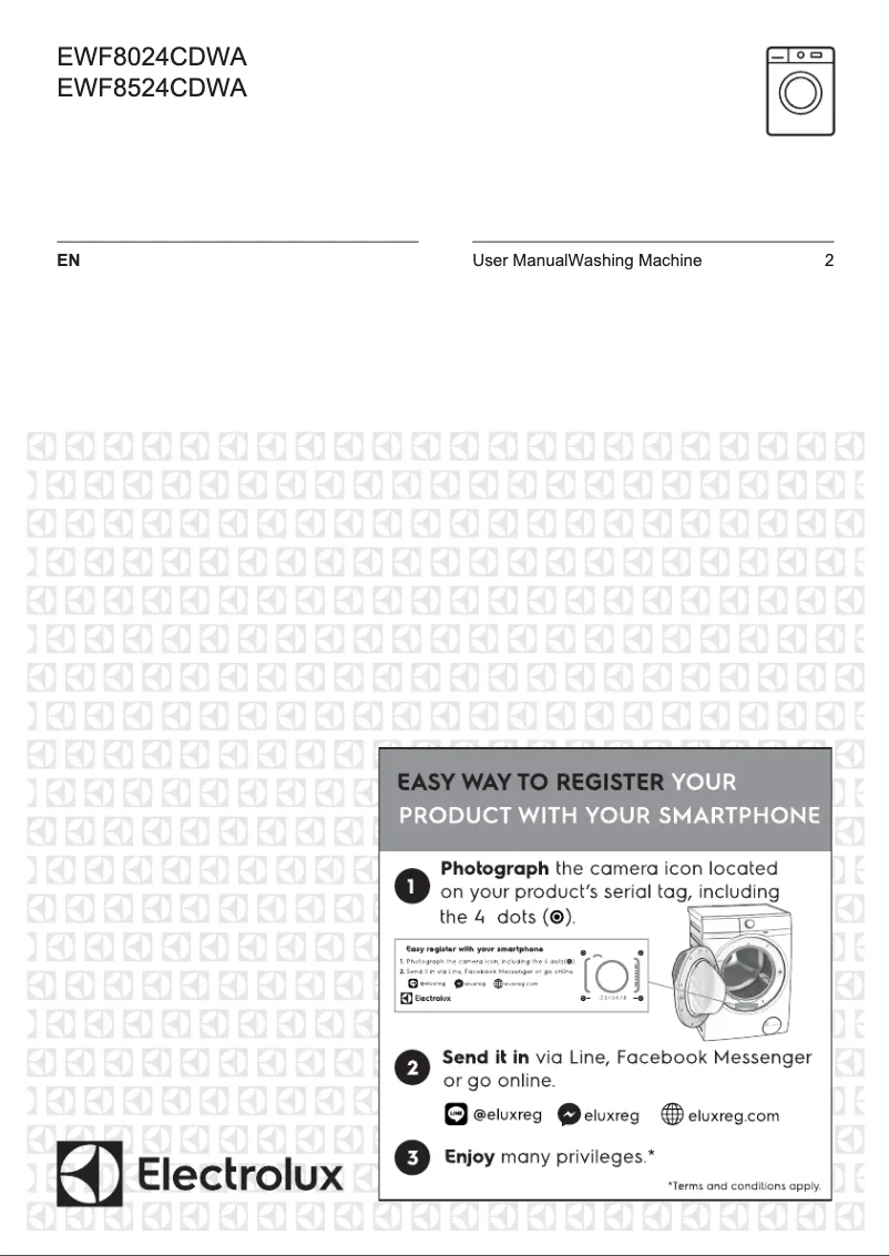 Page 1 of the manual User Manual Electrolux EWF8524CDWA