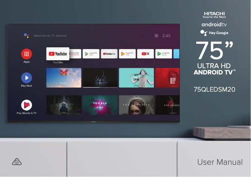 First page image of the manual for 75QLEDSM20