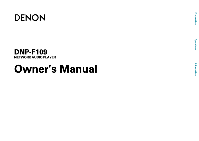 Page 1 of the manual User Manual Denon DNP-F109