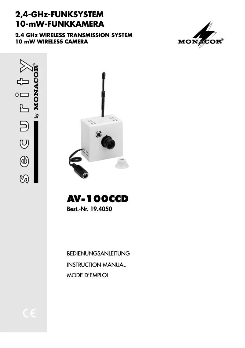 First page image of the manual for AV-100CCD