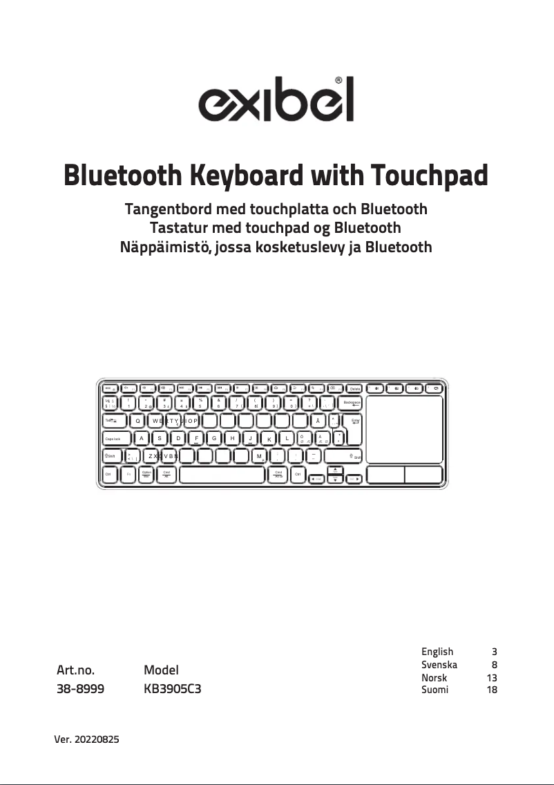 Page 1 of the manual User Manual Exibel KB3905C3