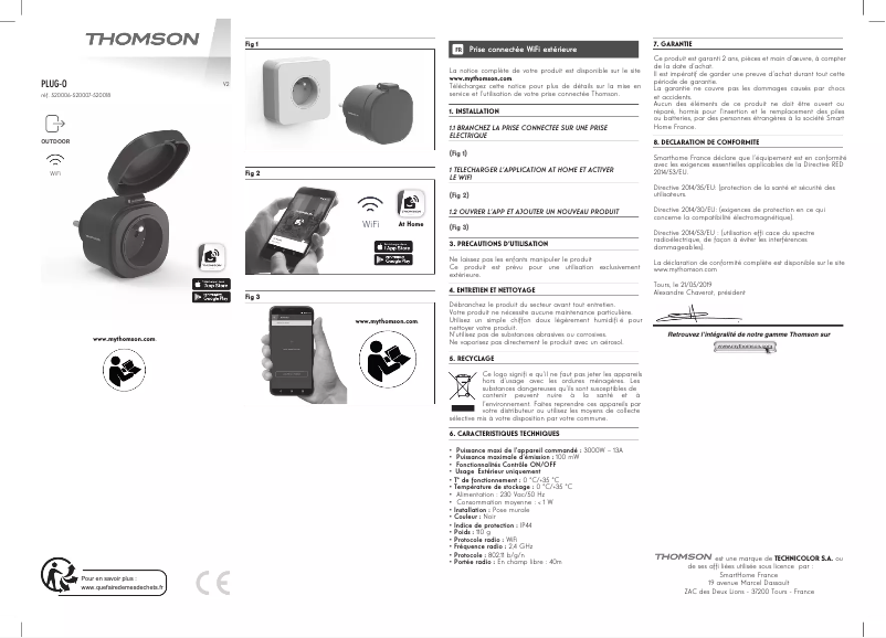 Page 1 of the manual User Manual Thomson PLUG-0 520006
