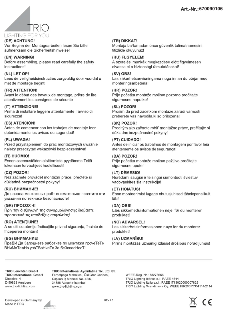 First page image of the manual for Sevilla 570090106