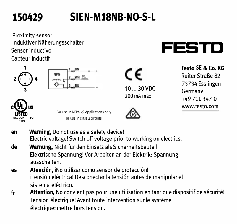 First page image of the manual for SIEN-M18NB-NO-S-L