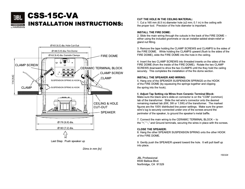 First page image of the manual for CSS-15C-VA