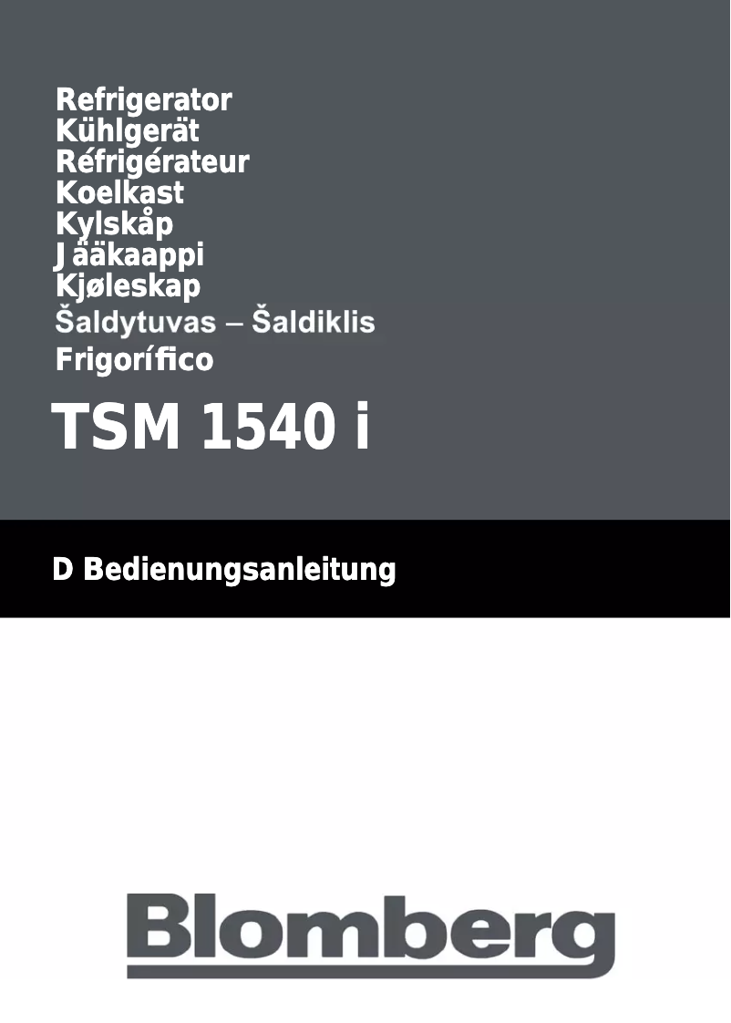 First page image of the manual for TSM 1540 I