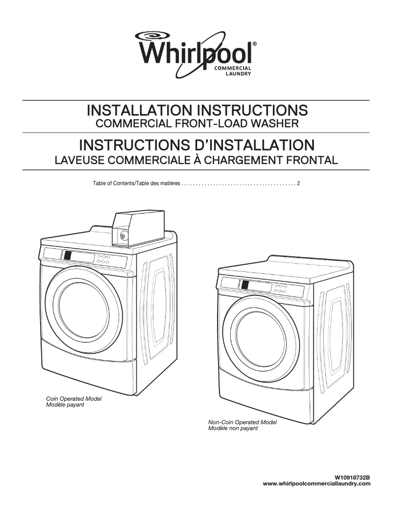 Page 1 of the manual User Manual Whirlpool CHW9150GW