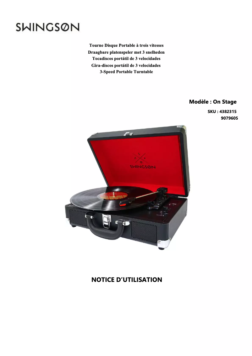 Page 1 of the manual User Manual Swingson On Stage