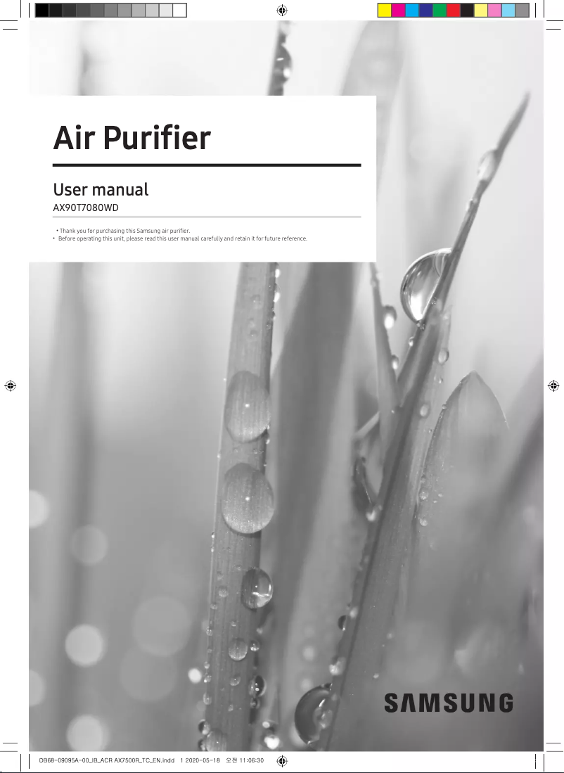 Page 1 of the manual User Manual Samsung AX90T7080WD