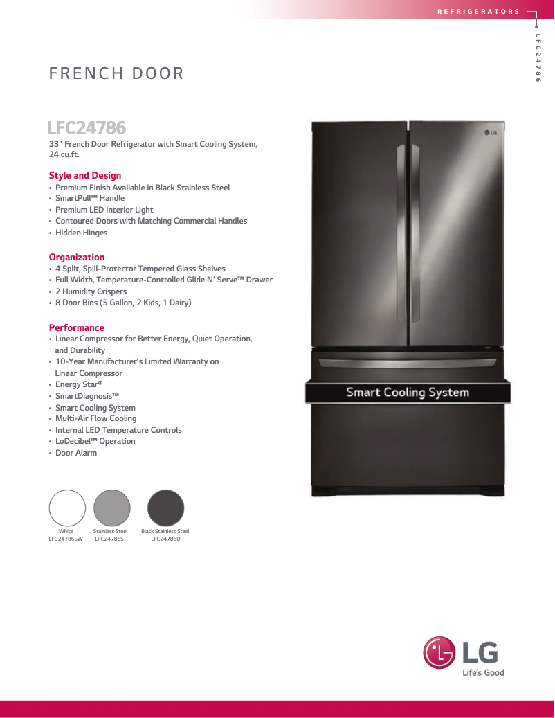 First page image of the manual for LFC24786SD