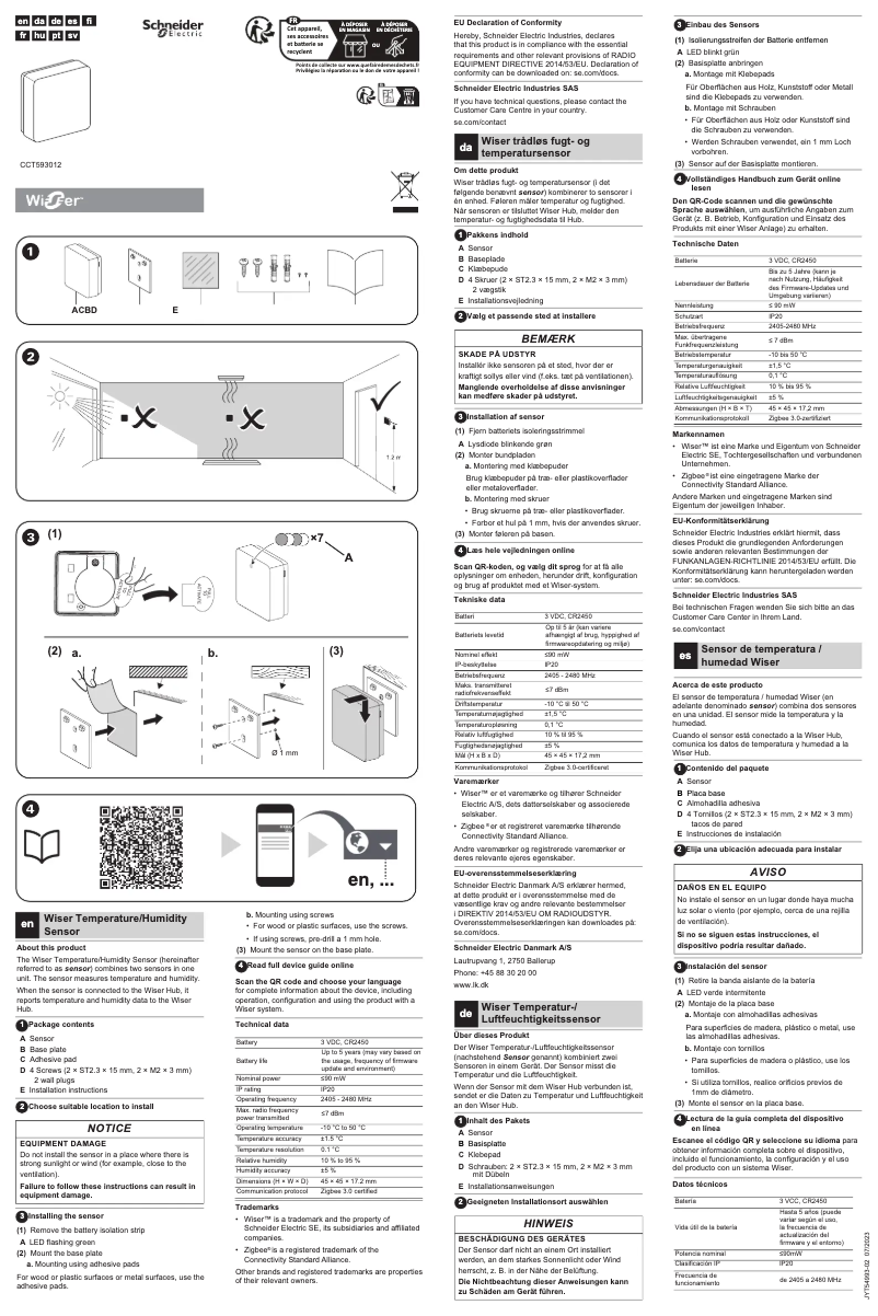 Page 1 of the manual User Manual Schneider Wiser CCT593012