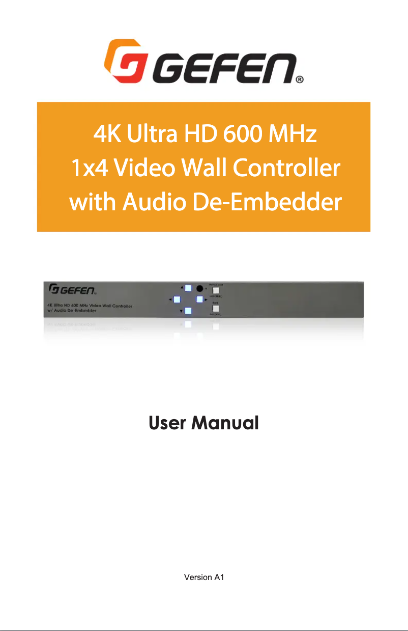 Page 1 of the manual User Manual Gefen EXT-UHD600A