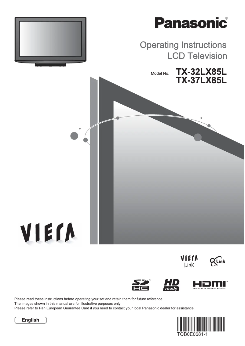First page image of the manual for Viera TX-32LX85L