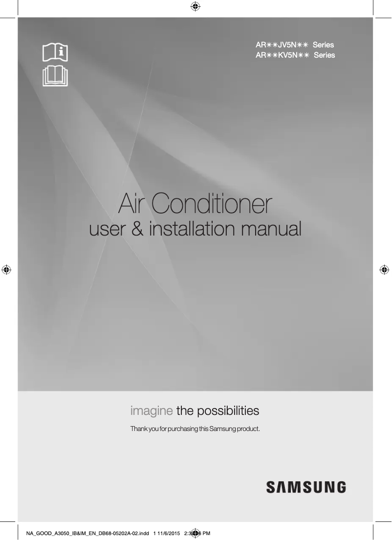 Page 1 of the manual User Manual Samsung AR18KV5NBWKNNA