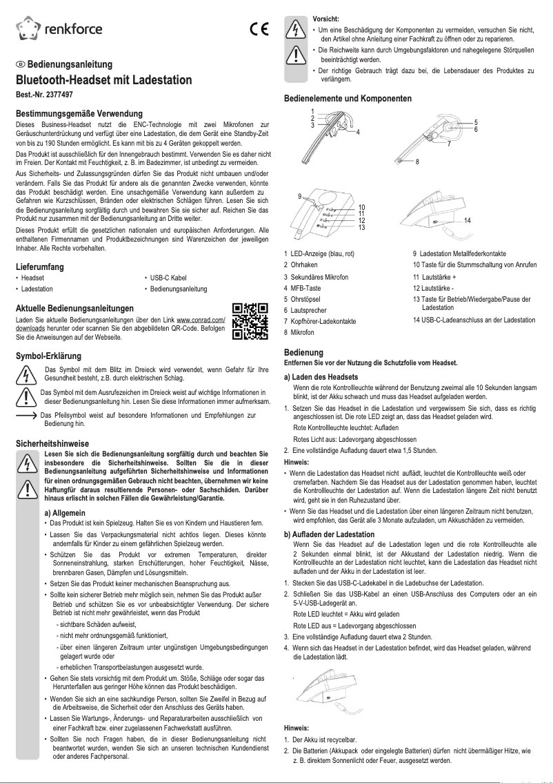First page image of the manual for RF-WE-510
