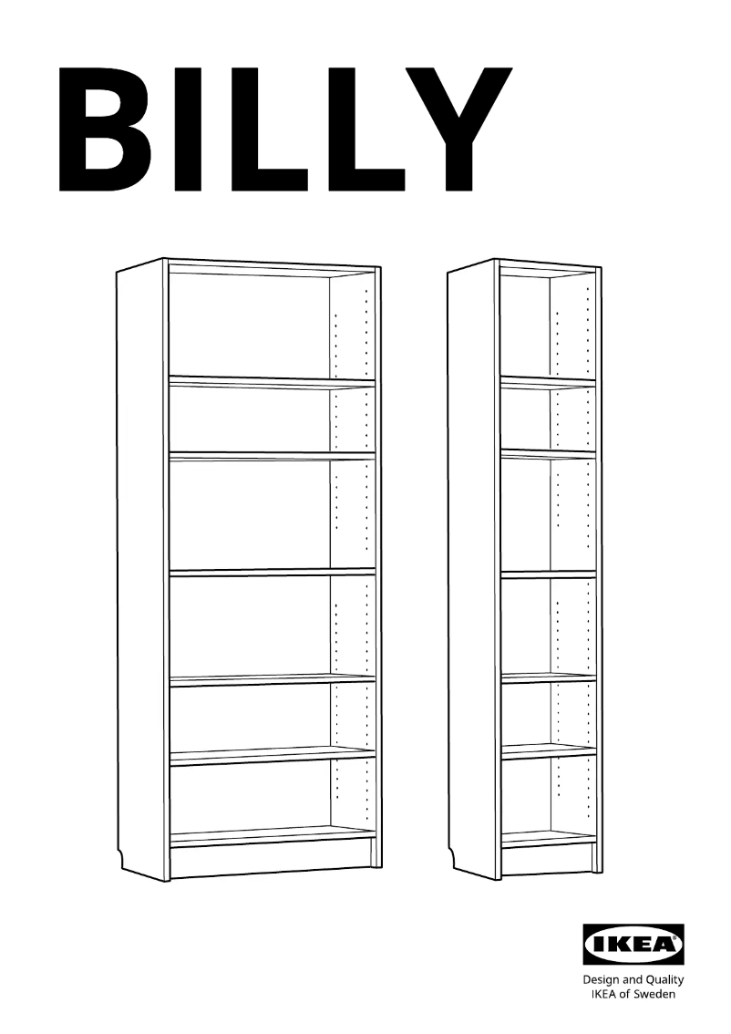 Page 1 of the manual User Manual Ikea BILLY 904.019.32
