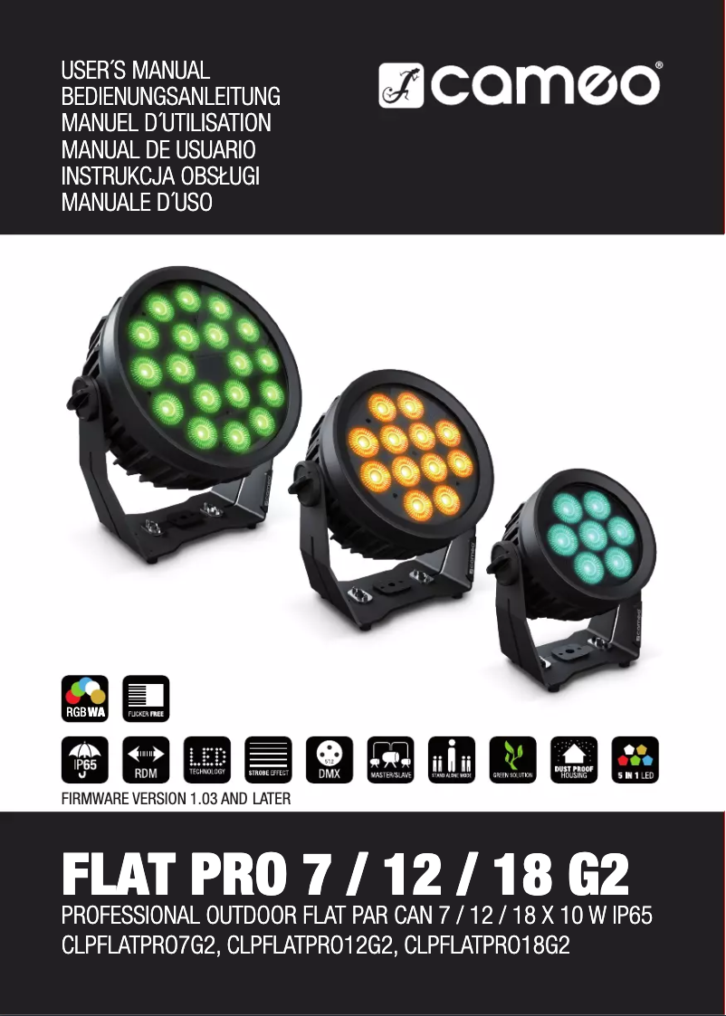 First page image of the manual for FLAT PRO 18 G2