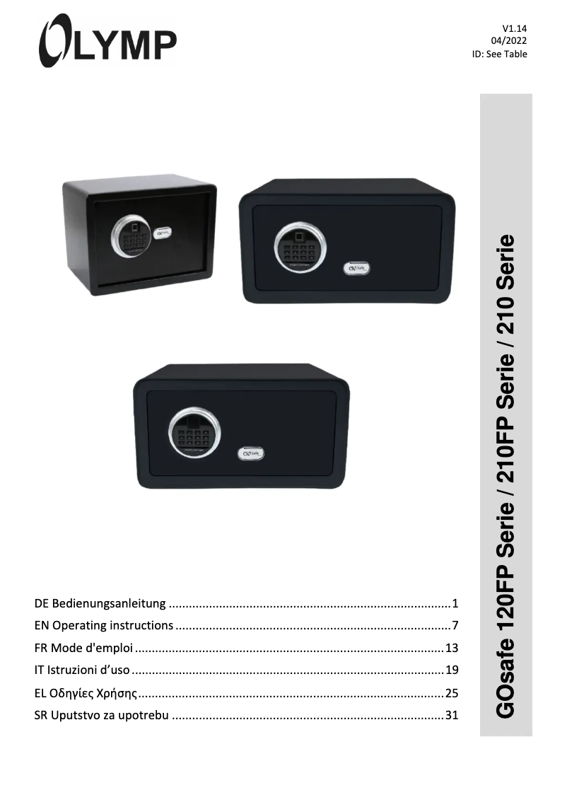 Page 1 of the manual User Manual Olympia GOsafe 210
