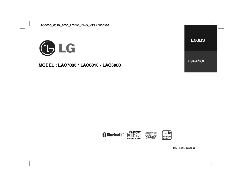 First page image of the manual for LAC7800