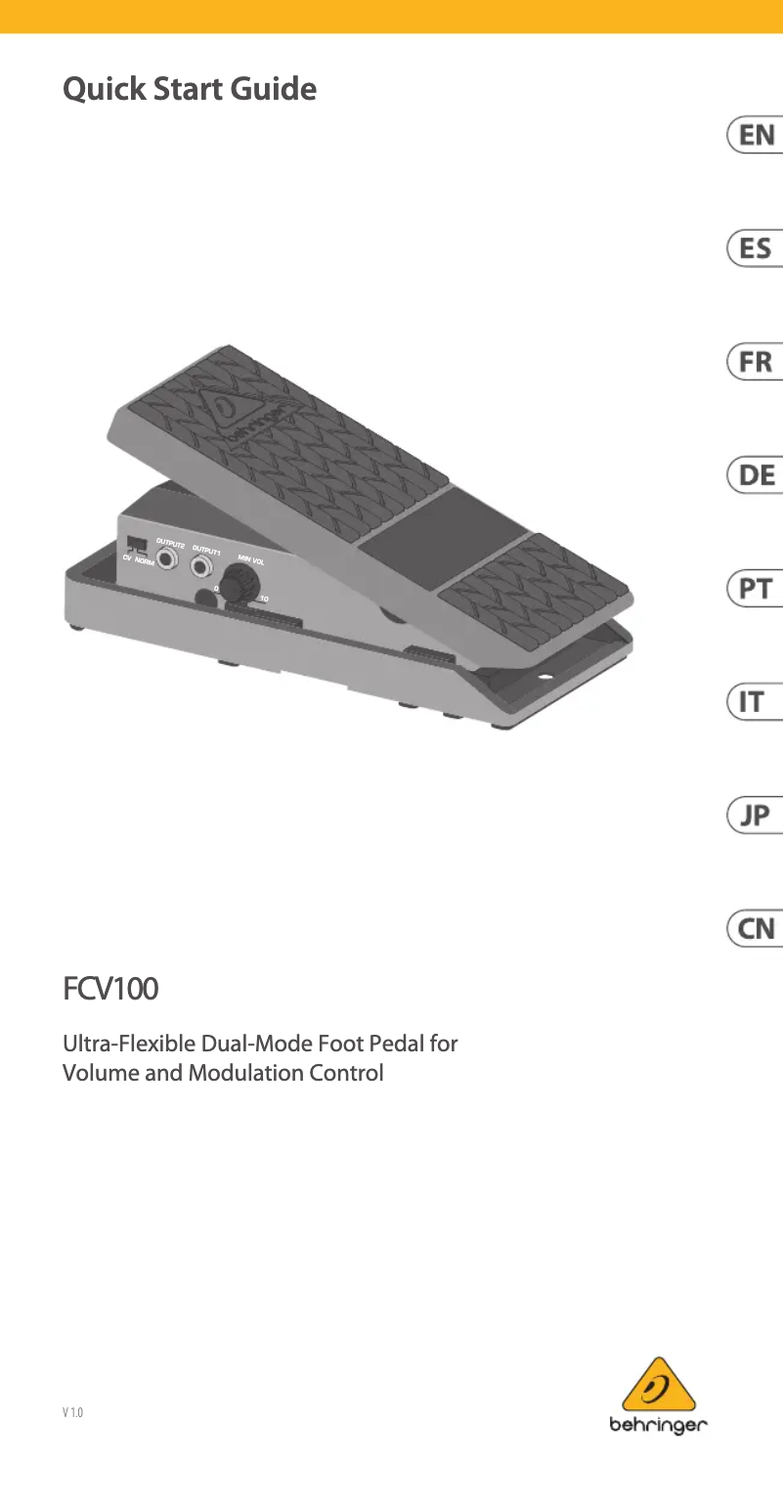 Page 1 of the manual User Manual Behringer FCV100 V2