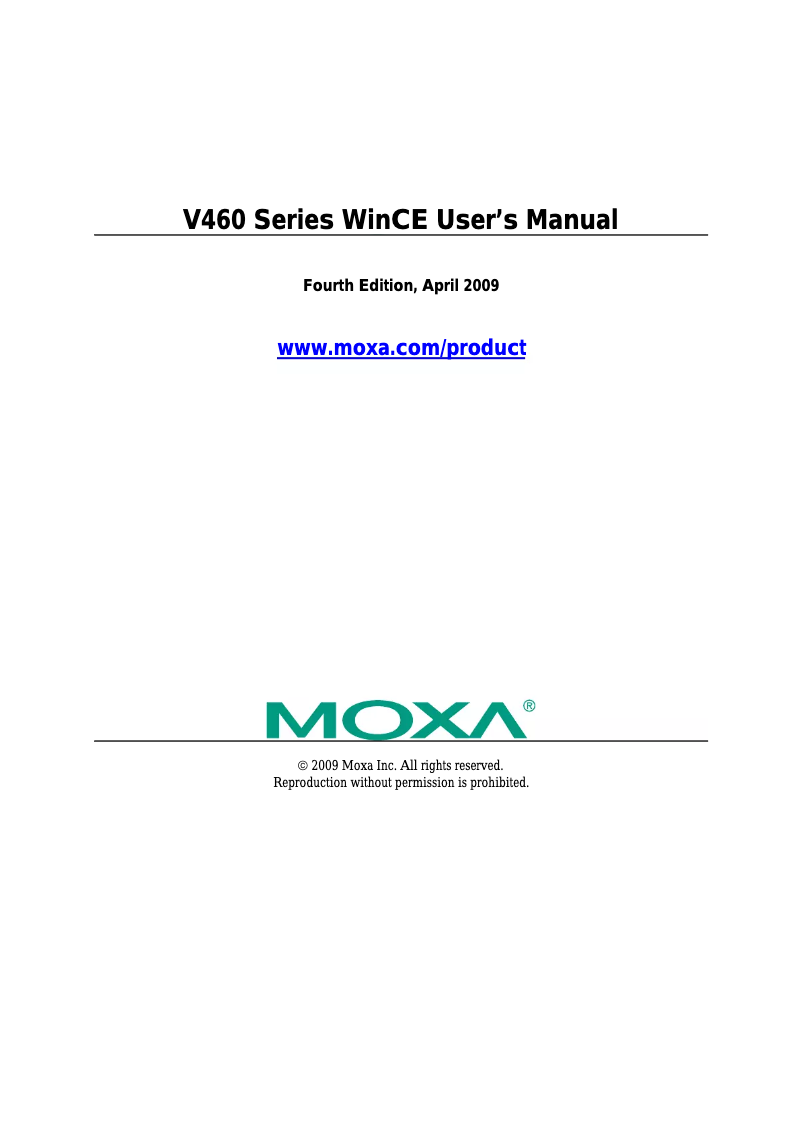 First page image of the manual for V462-T-CE