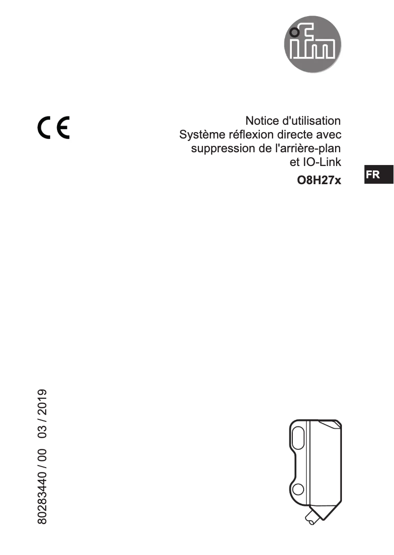 Page 1 of the manual User Manual IFM O8H273