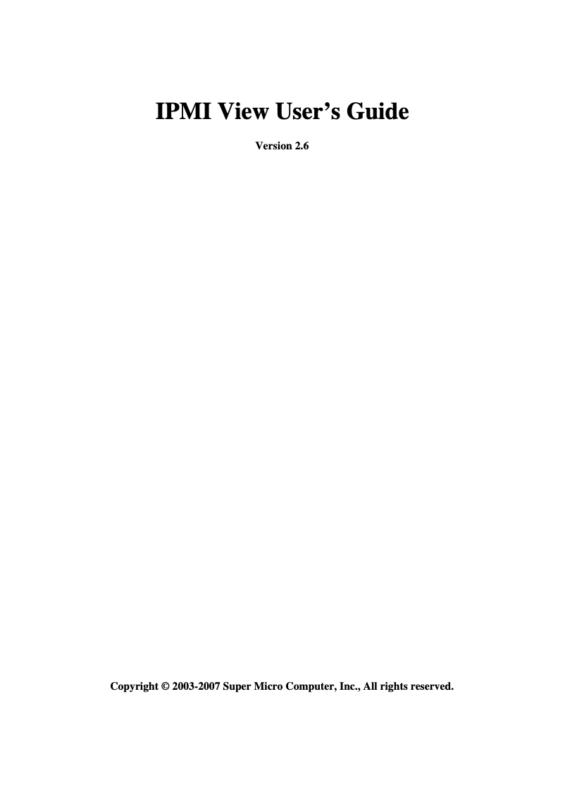 Page 1 of the manual User Manual Supermicro IPMI 2.0 Card