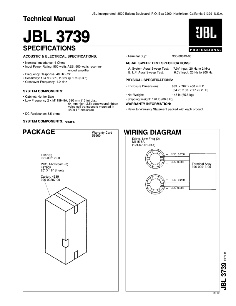 First page image of the manual for 3739