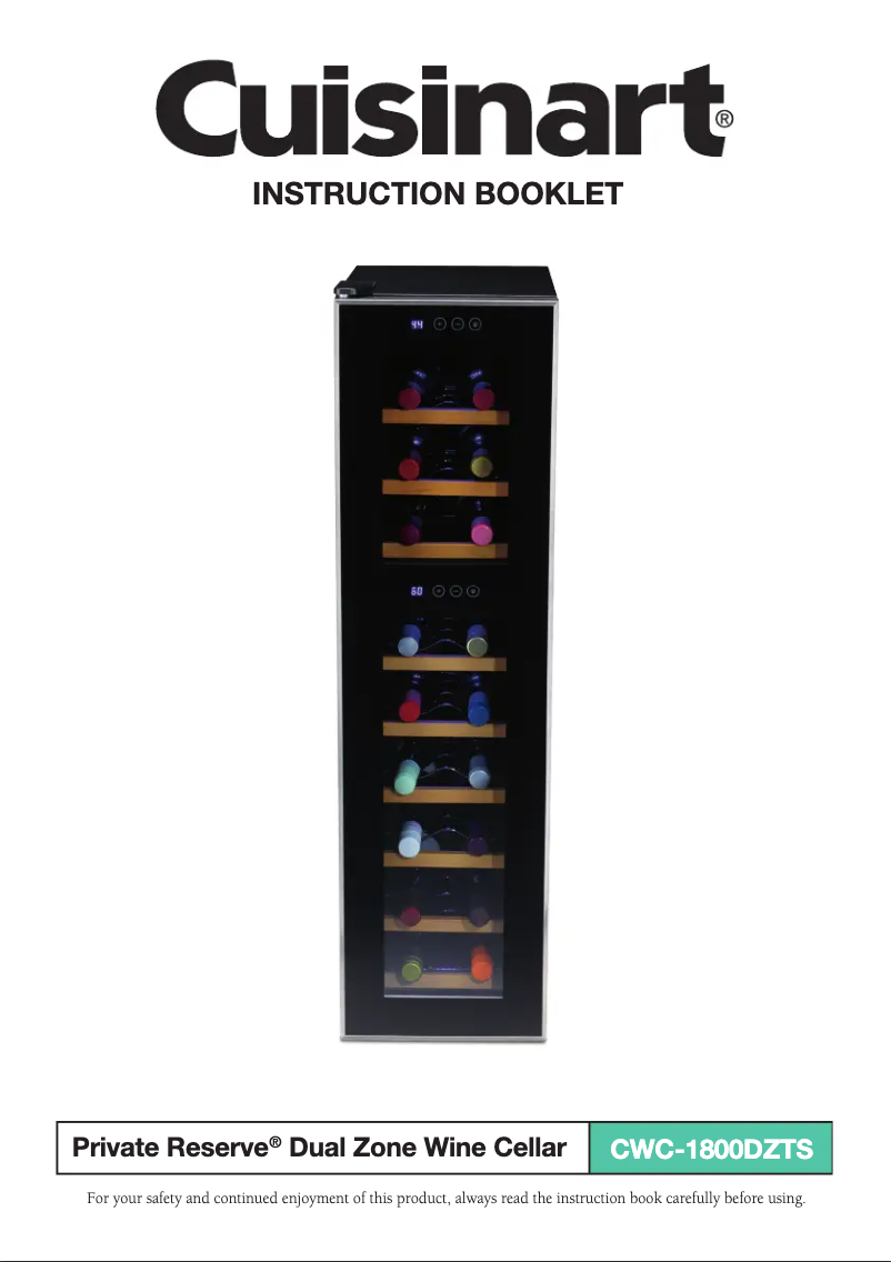 Page 1 of the manual User Manual Cuisinart Private Reserve CWC-1800DZTS