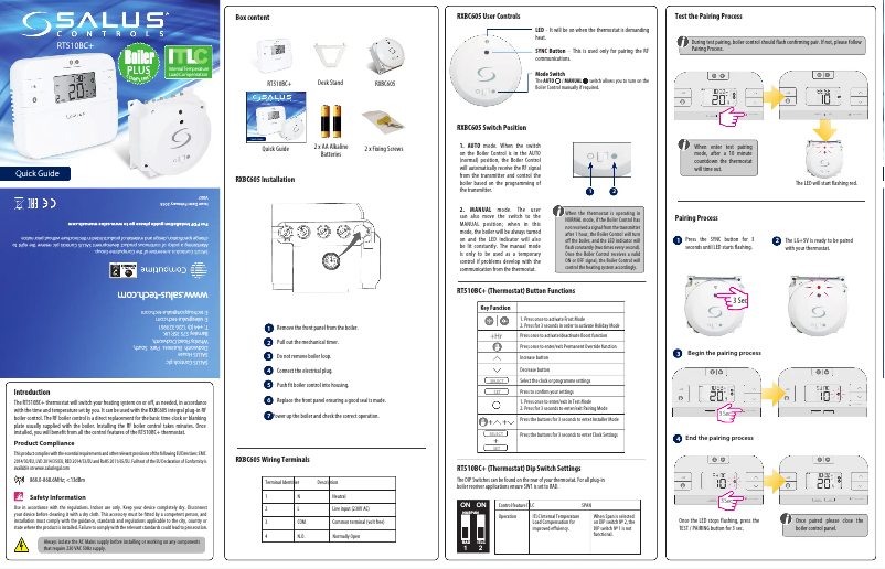 Page 1 of the manual User Manual Salus RT510BC+