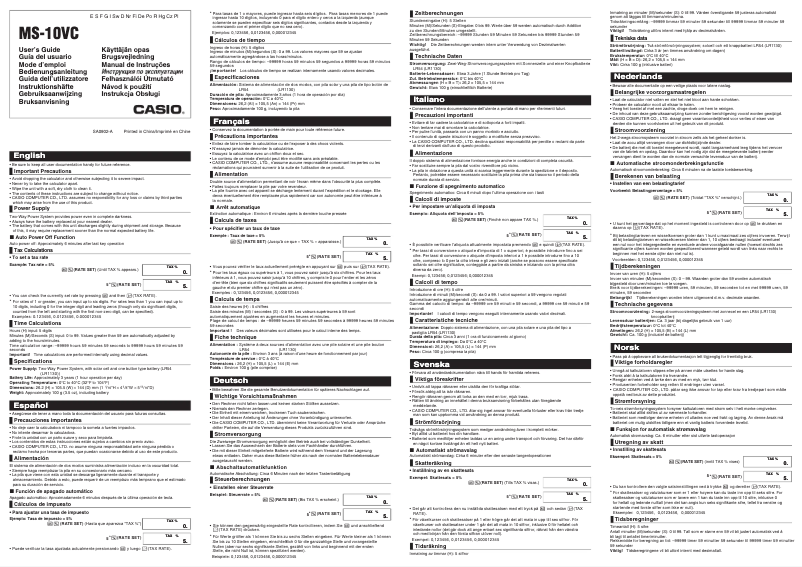 Page 1 of the manual User Manual Casio MS-10VC