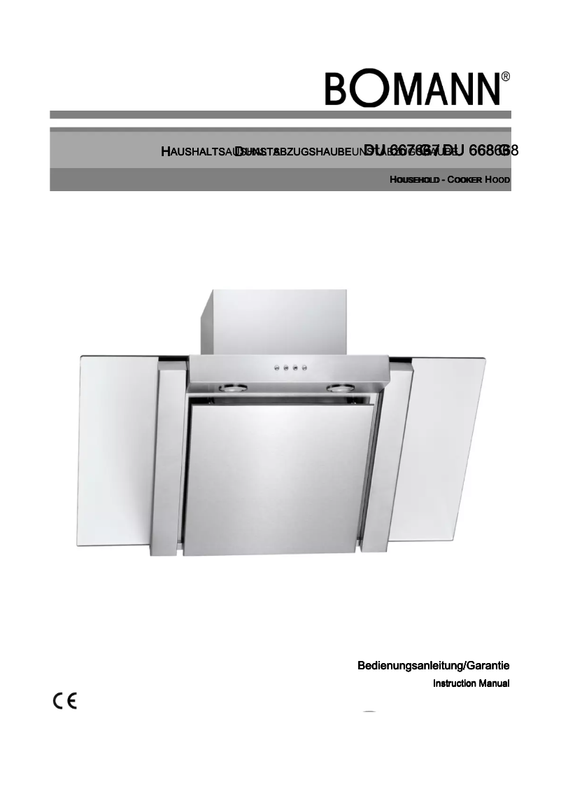 First page image of the manual for DU 668 G