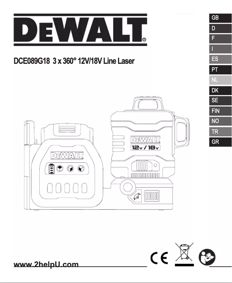 First page image of the manual for DCE089G18