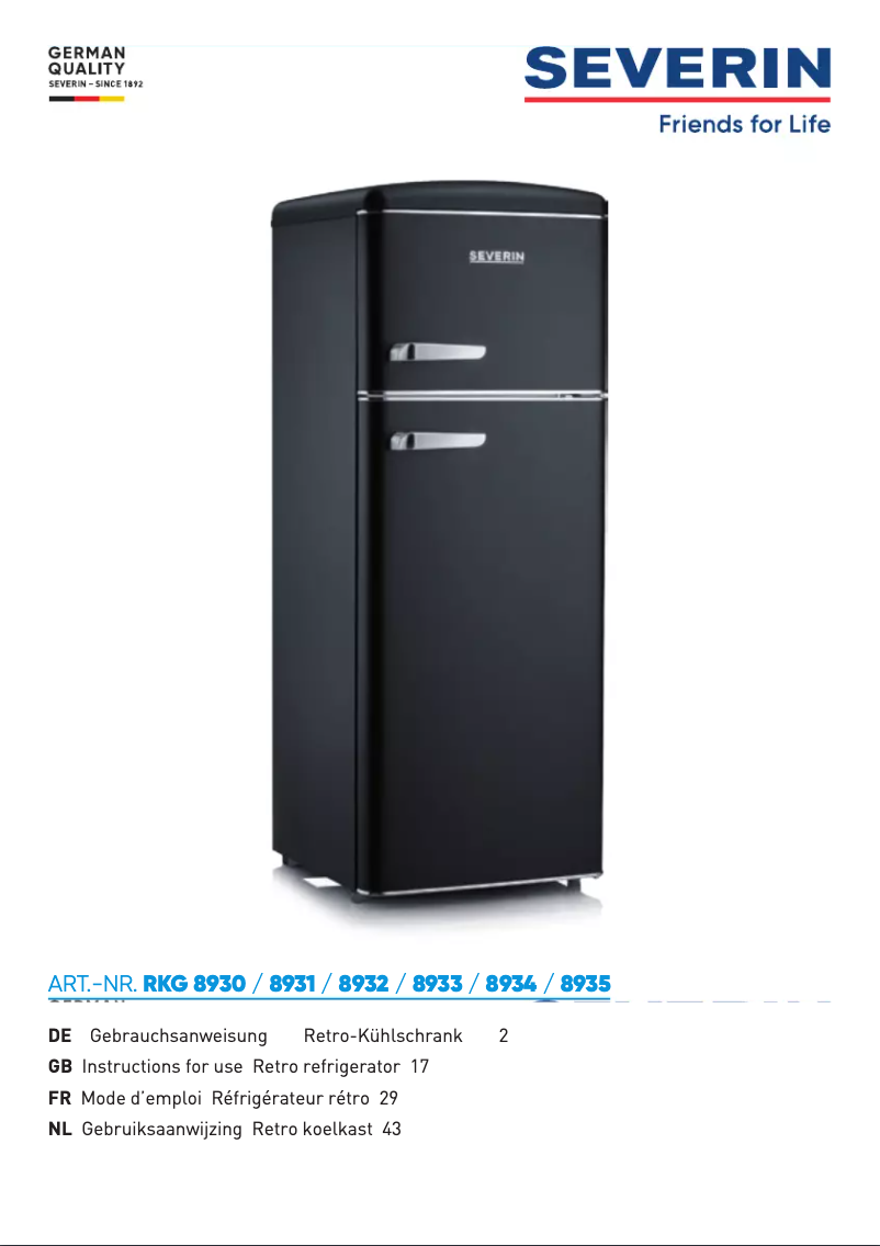 First page image of the manual for RKG 8934