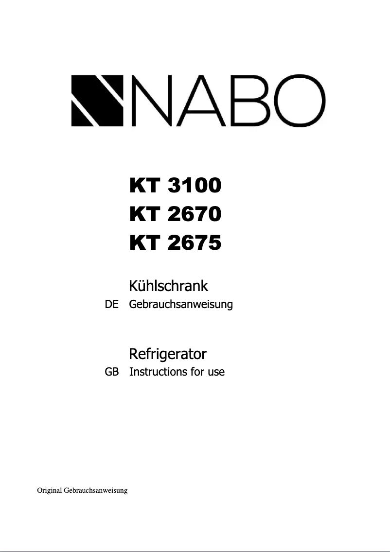 First page image of the manual for KT 2675