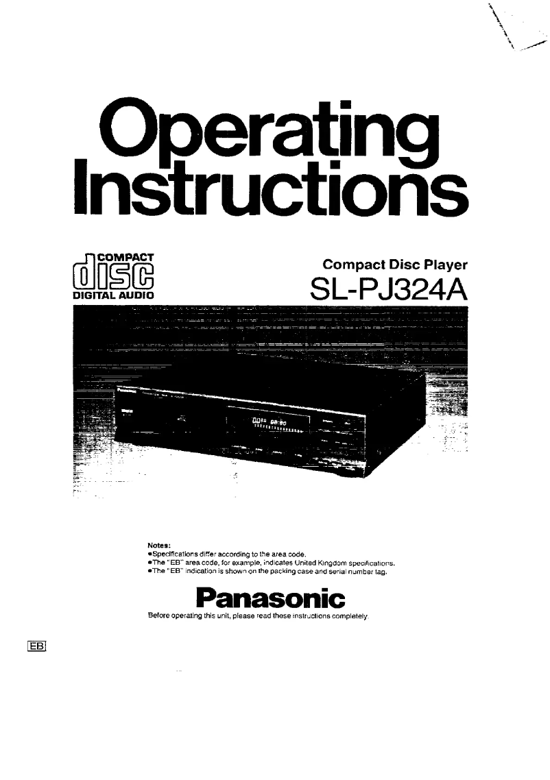 Page 1 of the manual User Manual Panasonic SL-PJ324A