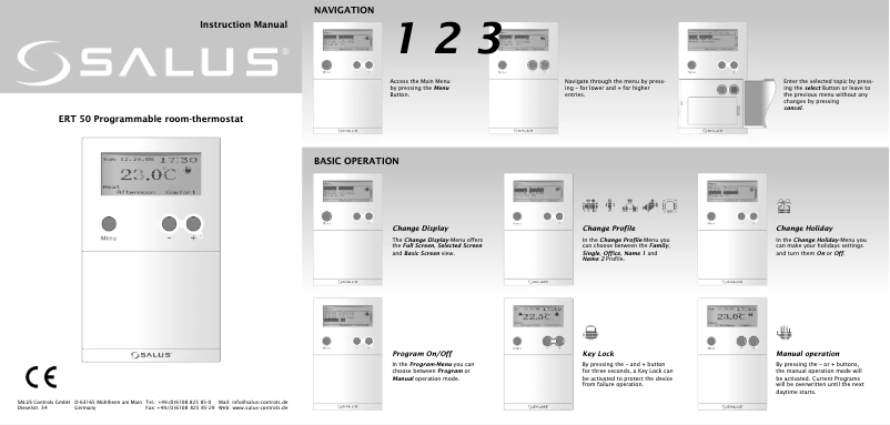 First page image of the manual for ERT 50