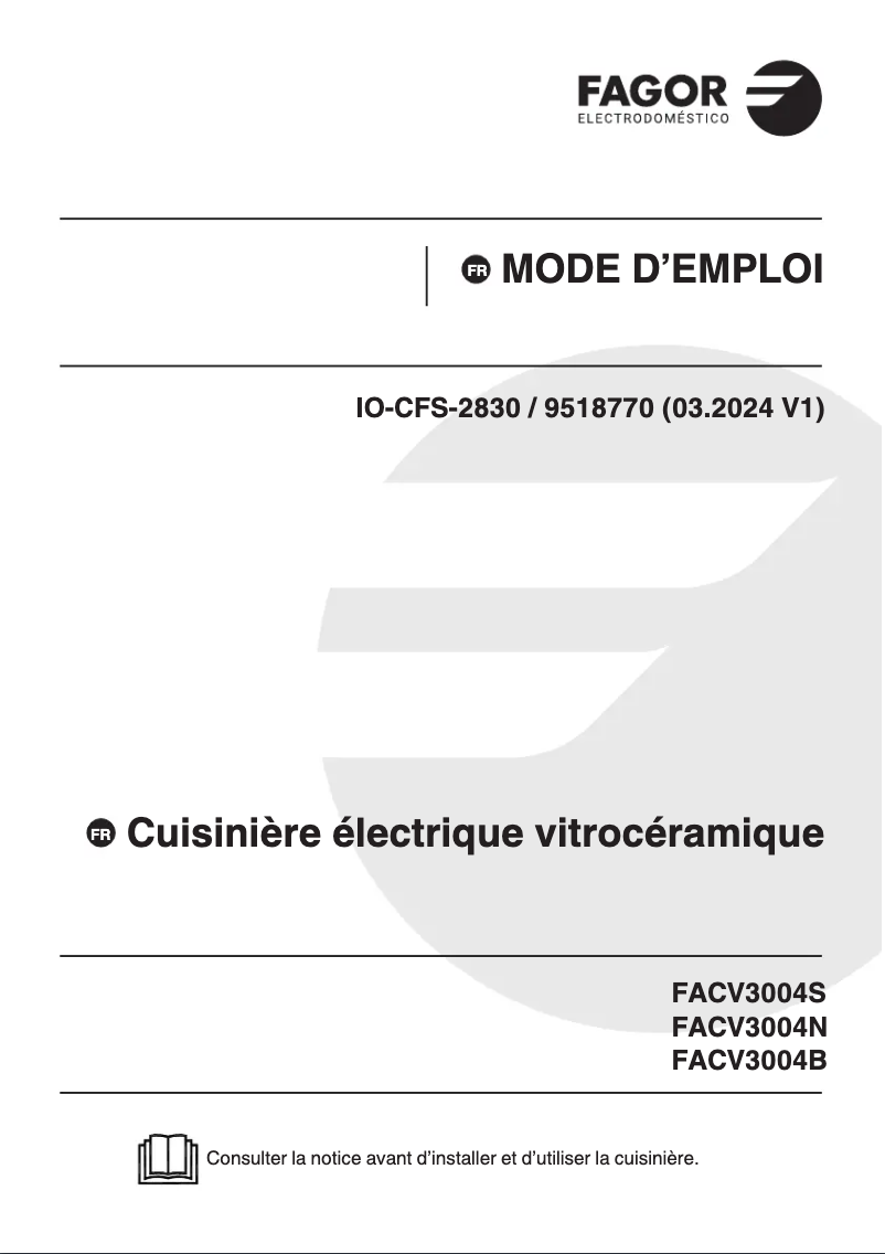 Page 1 of the manual User Manual Fagor FACV3004S