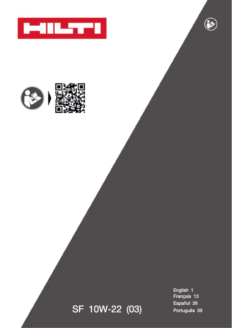 Page 1 of the manual User Manual Hilti SF 10W-22