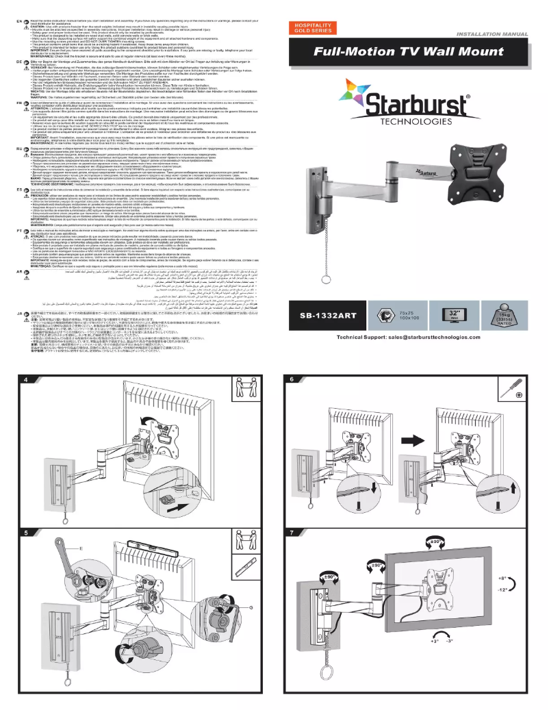 First page image of the manual for SB-1332ART