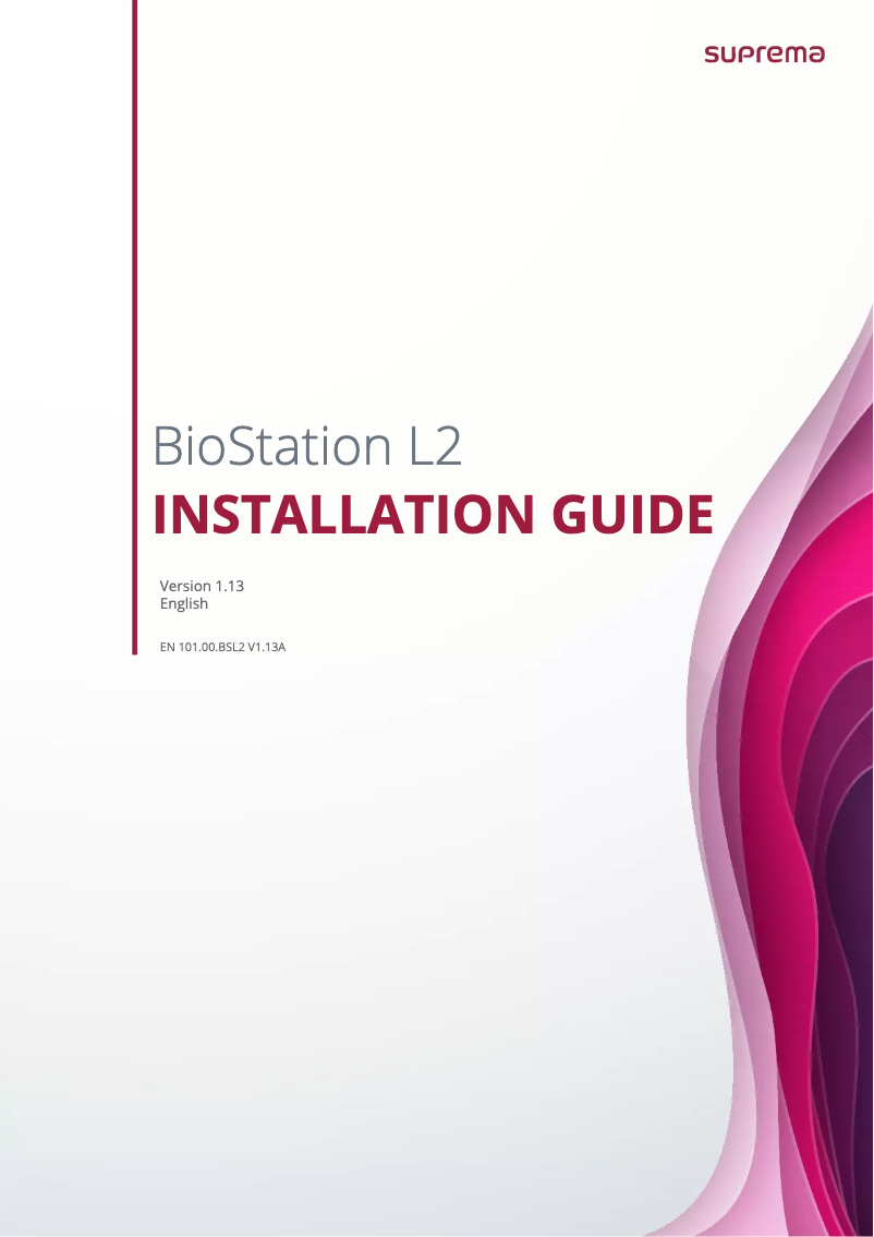 Page 1 de la notice Mode d'emploi Suprema BioStation L2