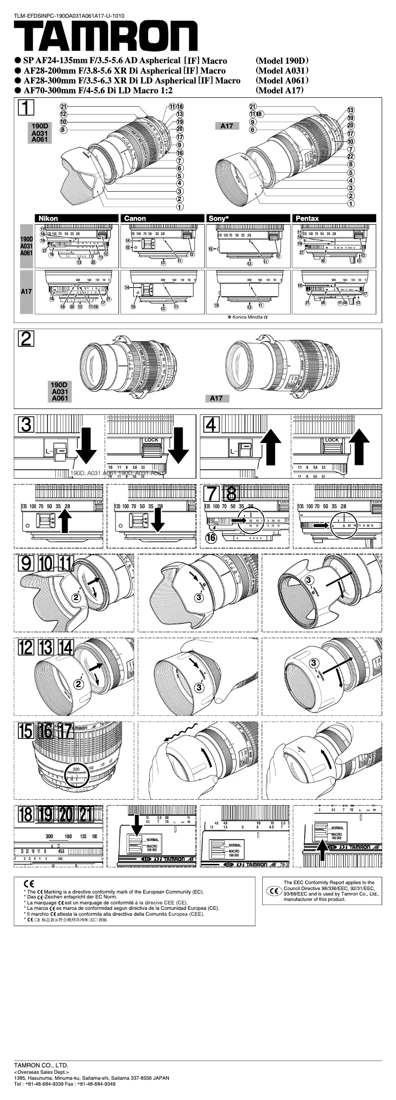 First page image of the manual for AF28-300mm F/3.5-6.3 XR Di LD Aspherical [IF] MACRO