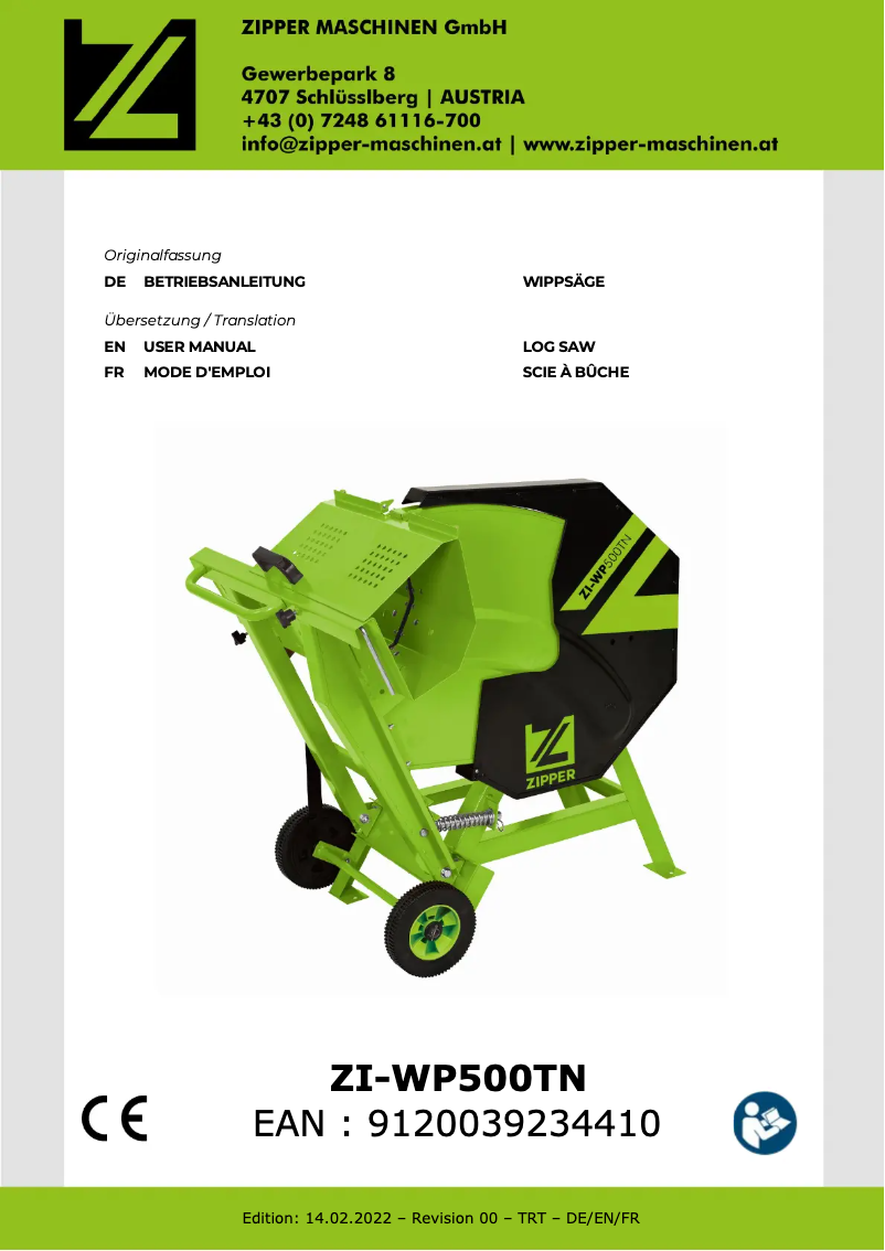 Page 1 of the manual User Manual Zipper ZI-WP500TN