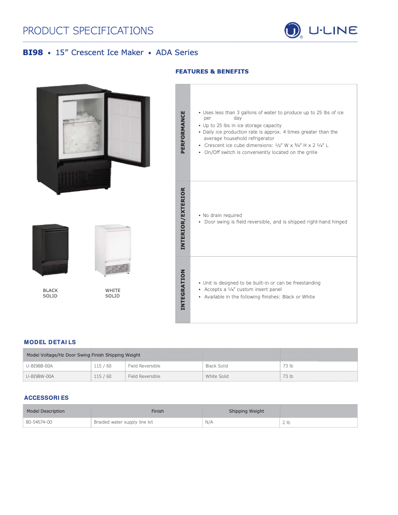 First page image of the manual for U-BI98